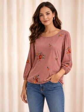 Fig And Flower | Embroidered Pink Blouse